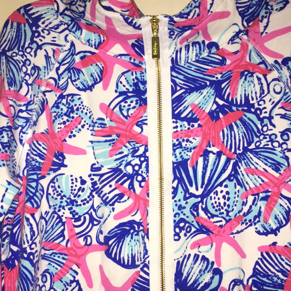 Lilly Pulitzer She She Shells Skipper Popover Sz L - Picture 3 of 4